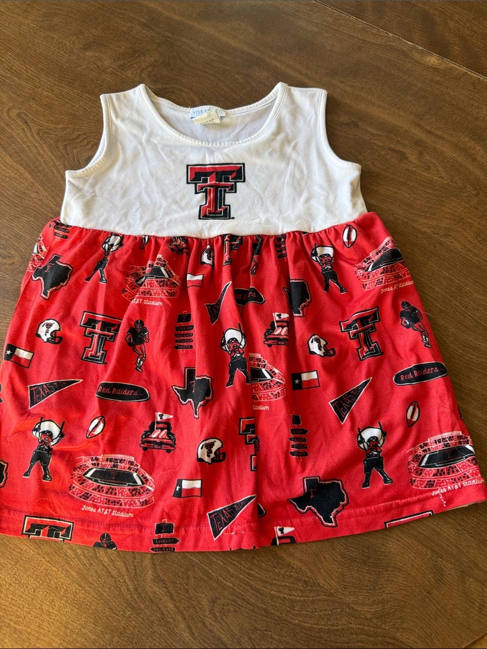 Texas Tech Toddler Red & White Sleeveless Team Dress